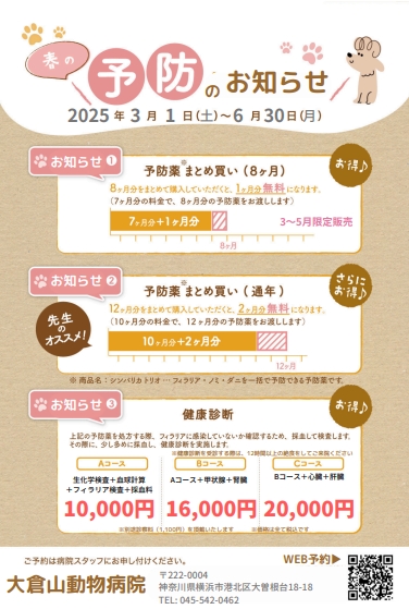 春の健康診断